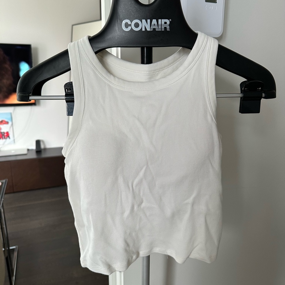 White built in bra tank
